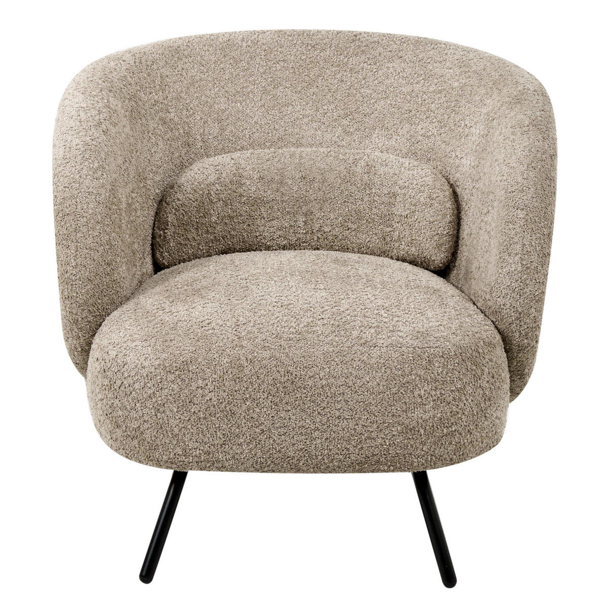 SESSEL Taupe Makela - Taupe/Schwarz, Textil (75/72/74cm) - Beliani