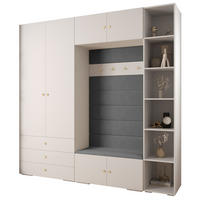 GARDEROBEN-SET 236,7/240/47 - Goldfarben/Schwarz, Holz/Kunststoff (240/236.7/47cm) - Abiks Möbel