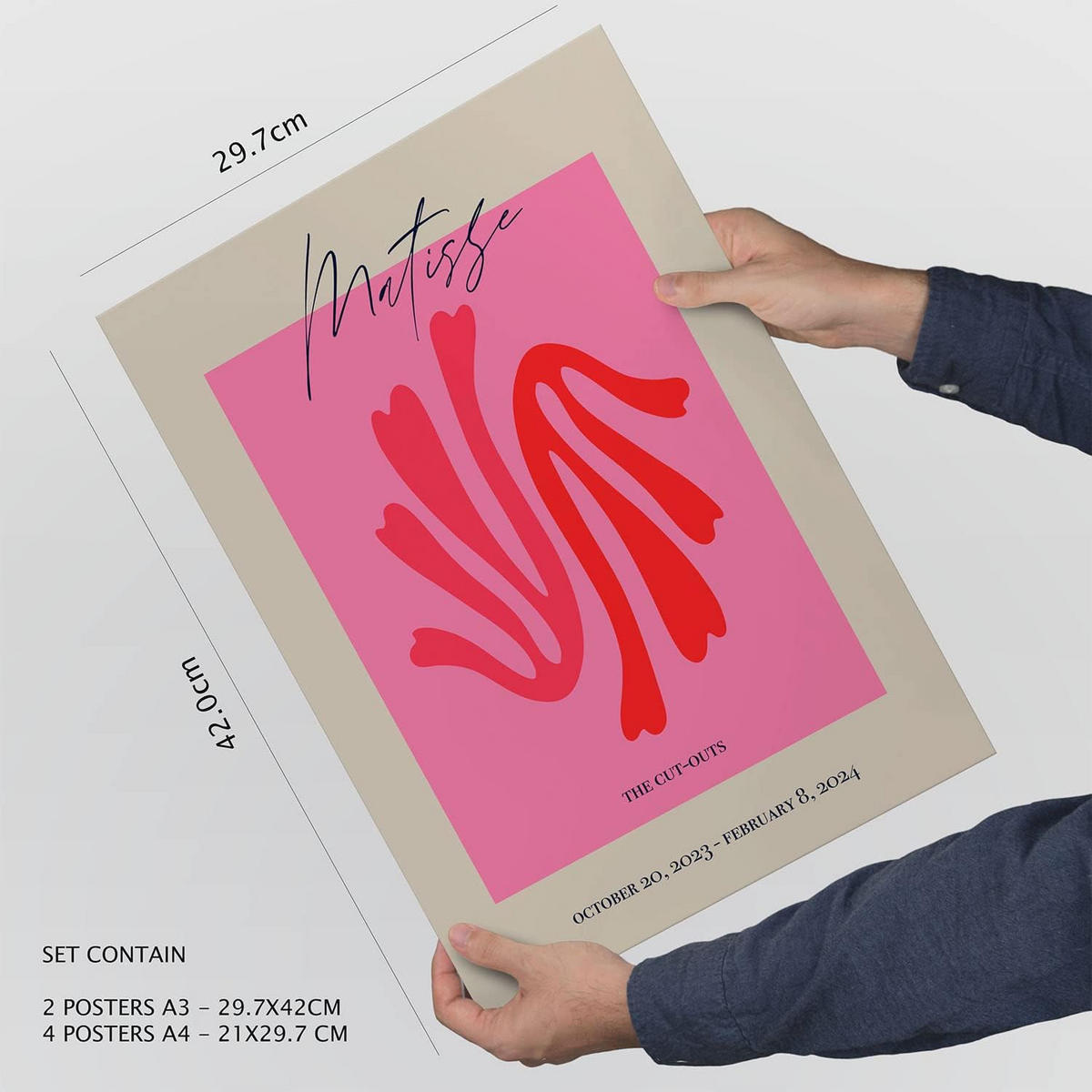 POSTER Set Mit 6 Matisse Größe A3 und A4 Rahmenlos - Klar, Papier (29.7/1/42cm) - Nacnic
