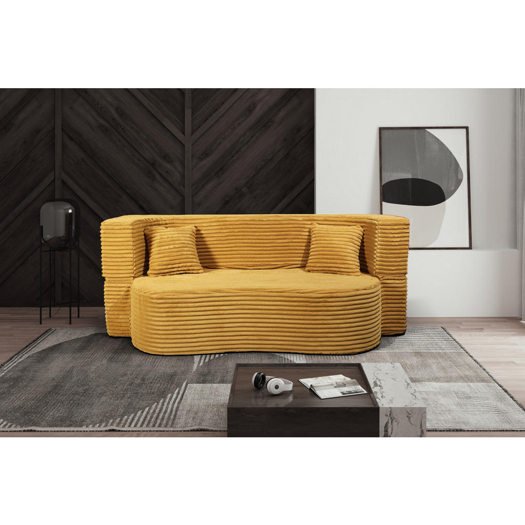 Thumbnail - Storez24 Schlafsofa, Orange, Textil, 3-Sitzer, 200x80x72 cm, Wohnzimmer, Sofas & Couches, Schlafsofas