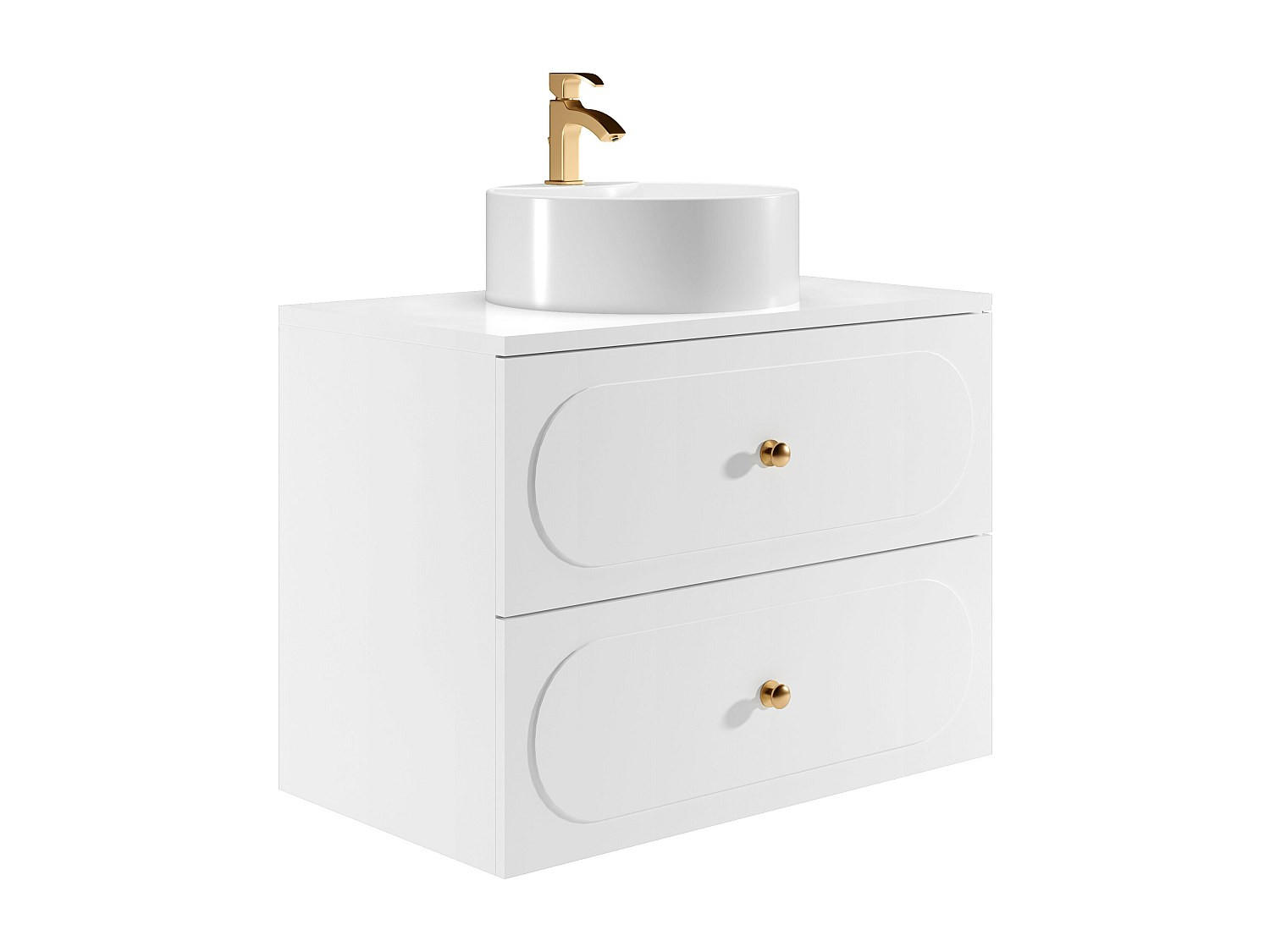 EINZELWASCHTISCH - 80 cm x 46 cm - Holz, Platte - Weiß - SATOBAL - Weiß, Holz (80/60/46cm) - Vente-Unique