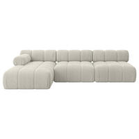 ECKSOFA modulares Sofa Razon-L2 - 285x160x70 cm Creme Cord - Hellgrau/Creme, Holzwerkstoff/Textil (285/160cm) - ALTDECOR