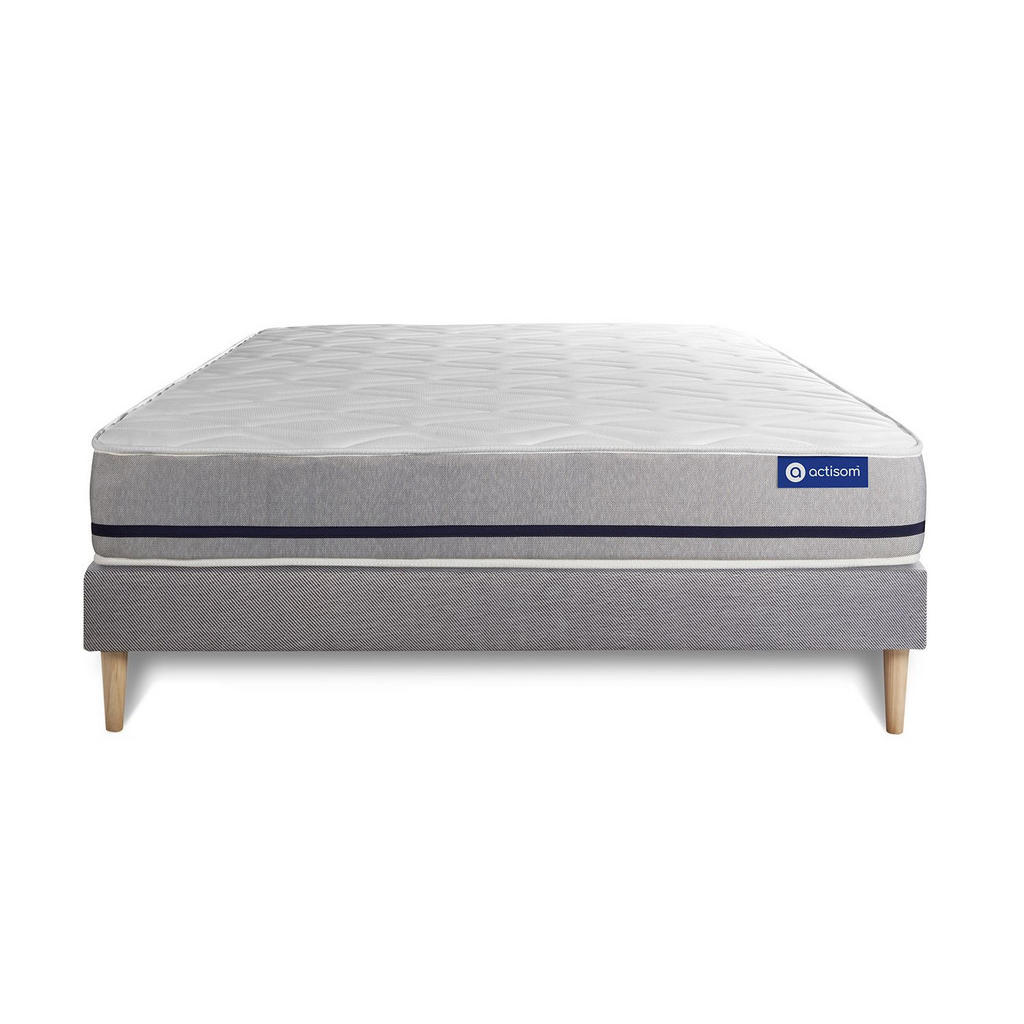 Thumbnail - Actisom Bett, Grau, Holz, H2, Höhe ca. 20 cm, 180x190 cm, Oeko-Tex® Standard 100, Schlafzimmer, Betten