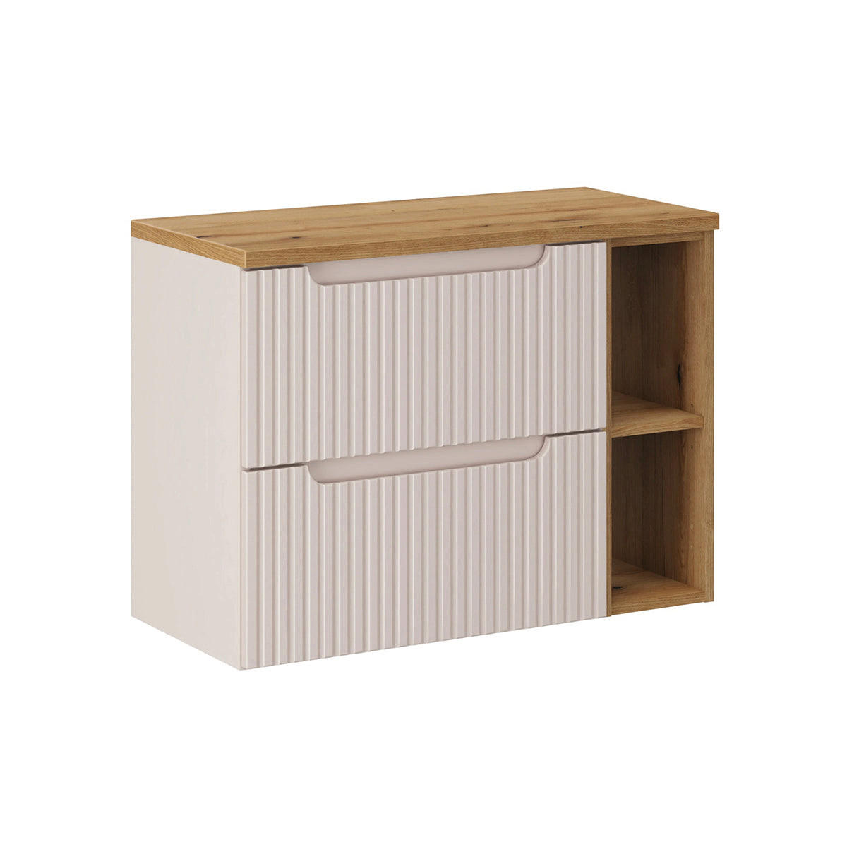 WASCHTISCHUNTERSCHRANK 80.4cm Riva Kaschmir und Holz - Beige, Holzwerkstoff (80.4/59/40cm) - Petits-meubles