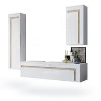 BADMÖBELSET Aloha Absetzungen in Eiche sägerau - Eiche San Remo, Holzwerkstoff (210/185/51cm) - Vladon