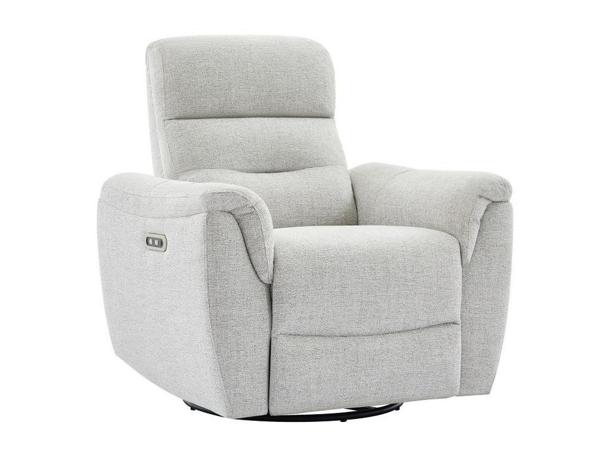 3-SITZER Sofa + elektrischer Relaxsessel - Strukturstoff - Hellgrau - BREVIO - Hellgrau, Textil (91/101/193cm) - Vente-Unique