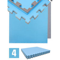 BODENSCHUTZMATTE 90x90x2 cm, Blau, 4er Set - Blau, Kunststoff (90/90/2cm) - eyepower