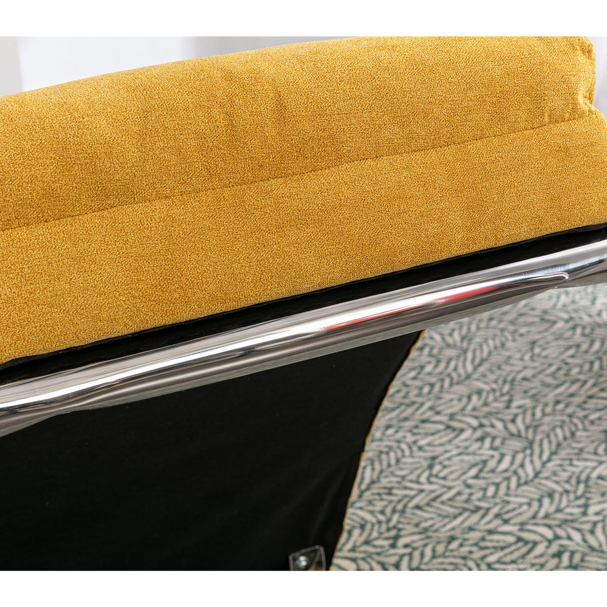 MASAŽNA FOTELJA u senf žutoj boji s funkcijom vibracije, od lana - srebrne boje/žuta, drvni materijal/tekstil (55/84/148cm) - CHICFURN