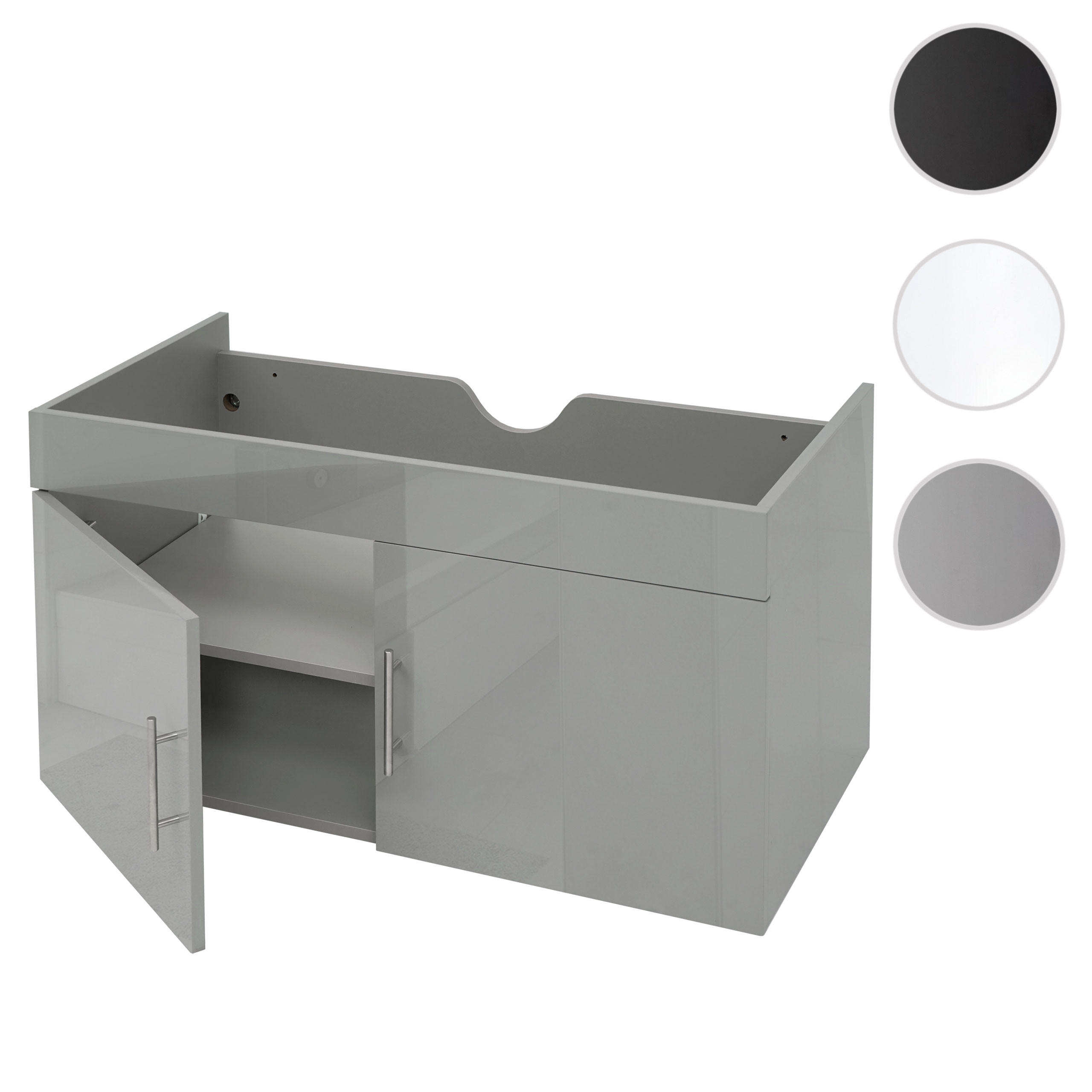WASCHBECKENUNTERSCHRANK Grau - Grau, Holz (90/48/46cm) - MCW