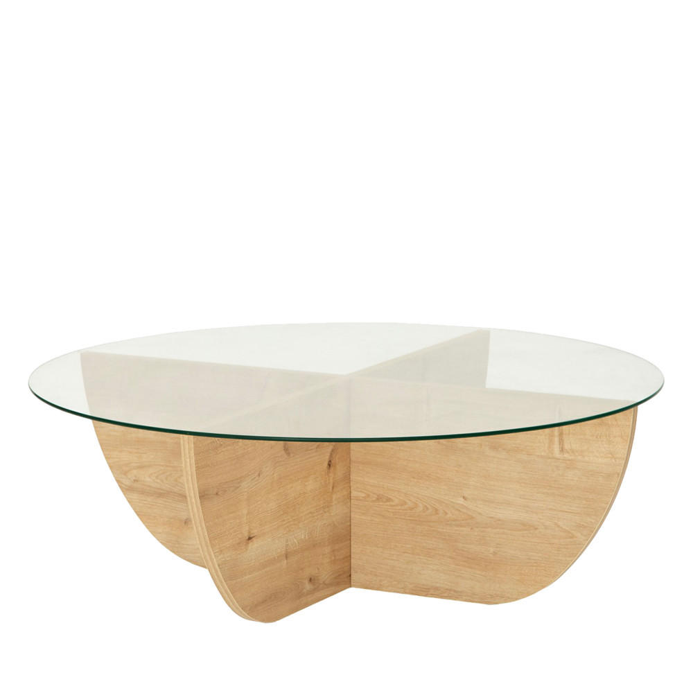 COUCHTISCH - Glas - Klares Holz - Eschefarben, Glas (90/90/30cm) - Drawer
