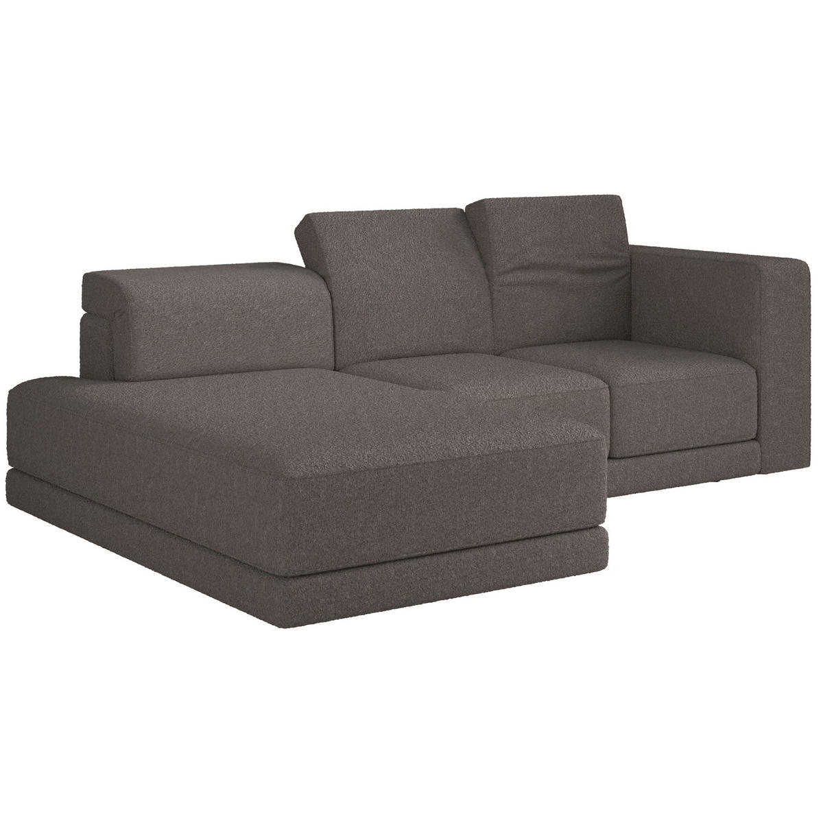 ECKSOFA Novals L-Form, 4-Sitzer, links 278 cm - Schwarz/Braun, Holz/Kunststoff (278/168cm) - Selsey