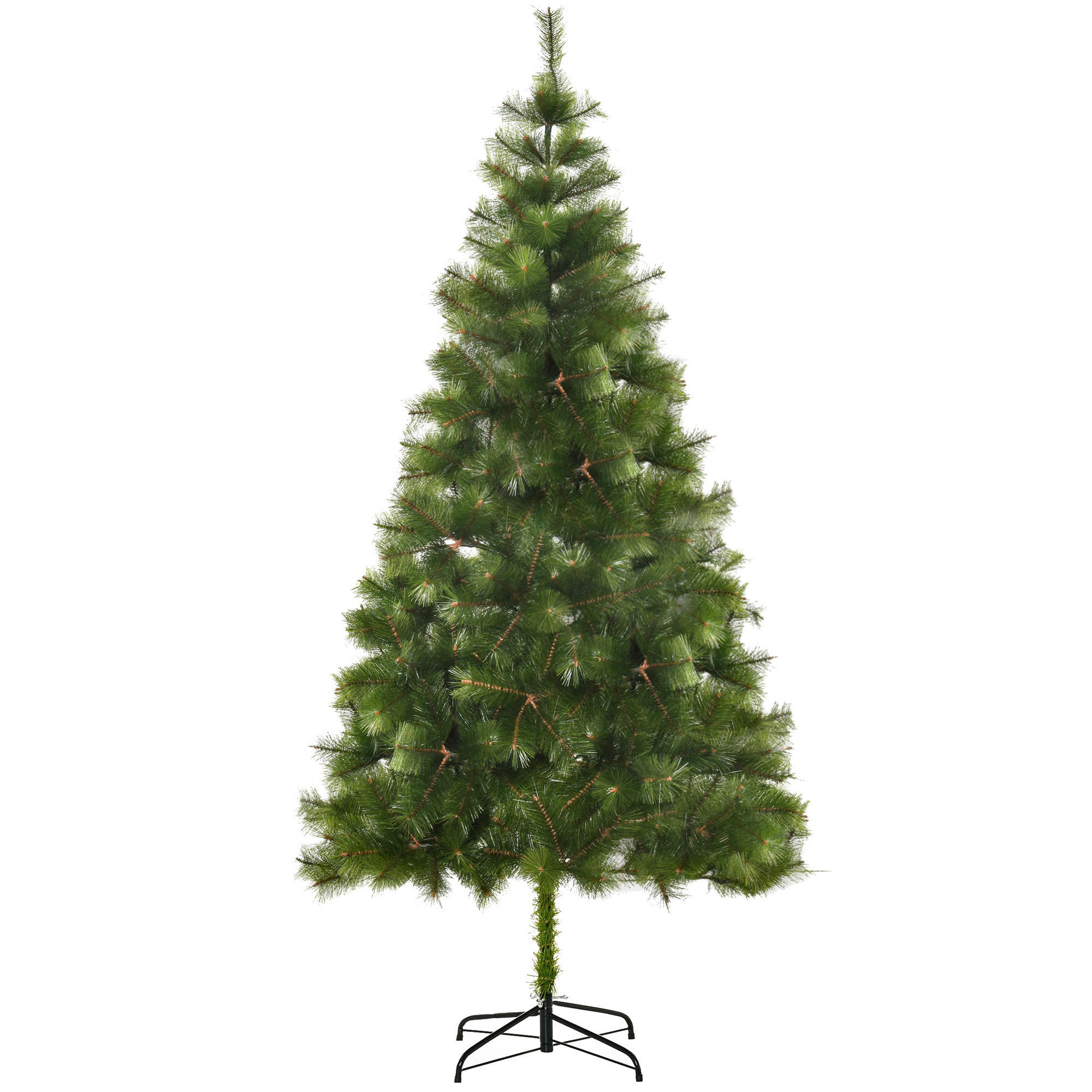 KÜNSTLICHER Weihnachtsbaum 2,1 m Christbaum Tannenbaum 505 Äste PET Grün - Grün, Kunststoff (210cm) - HOMCOM