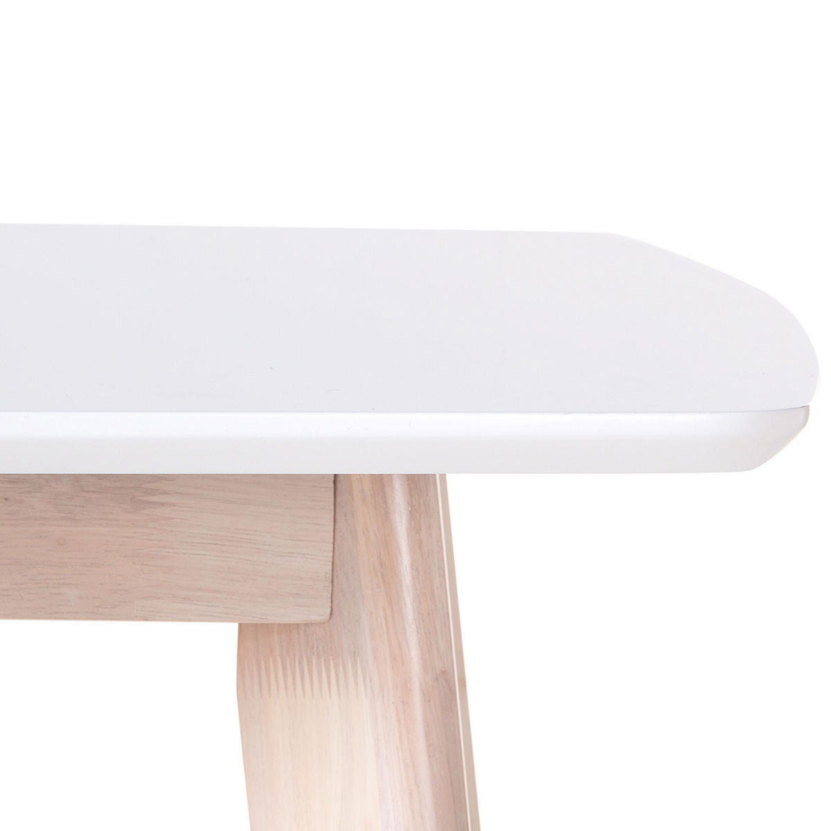 ESSTISCH 150/90/75 cm Weiß, Hellbraun Rechteckig Santos - Weiß, Holzwerkstoff (150/90/75cm) - Beliani