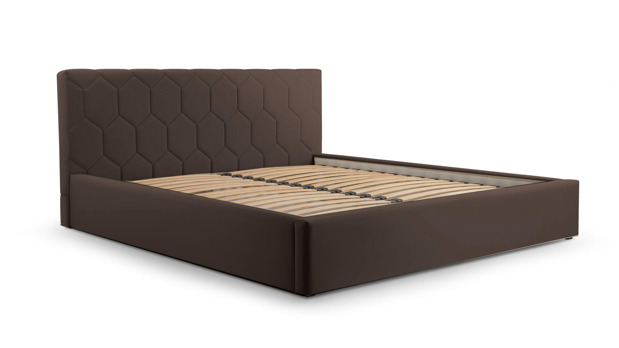 POLSTERBETT Bett 02 - 140x200 - Dark Brown - Dunkelbraun, Holz/Textil (140/200cm) - Möblo