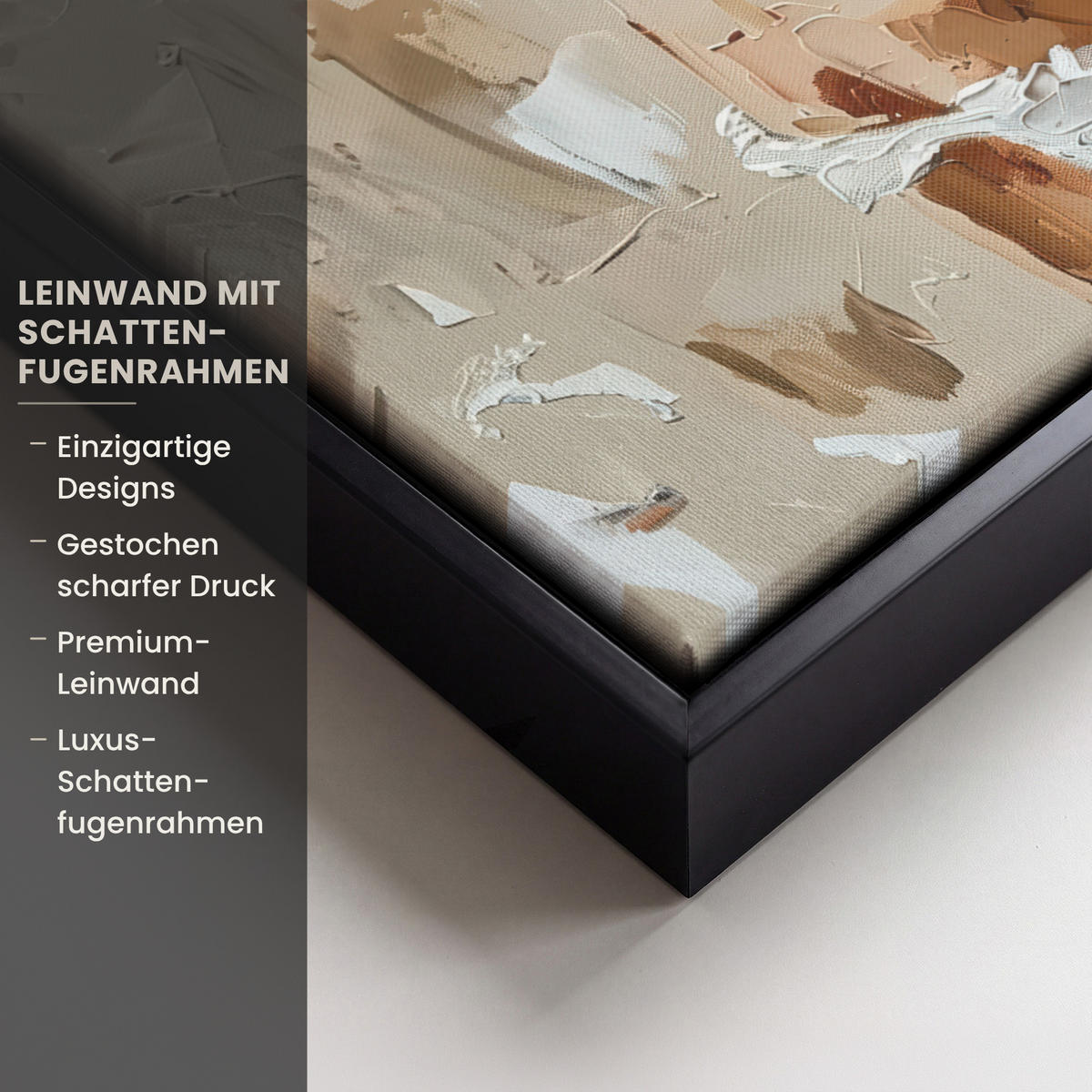 LEINWAND Bilder mit Rahmen - Frau - Farbe - Abstrakt - Beige - Modern - 40x30 - Sandfarben, Textil (40/30cm) - MuchoWow