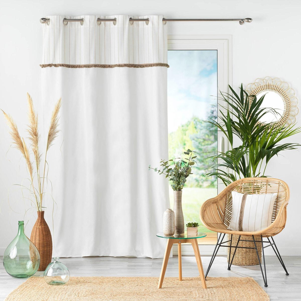 ZIERKISSEN Alizee 40/40 cm - Weiß, Naturmaterialien (40/40cm) - Douceur d´intérieur
