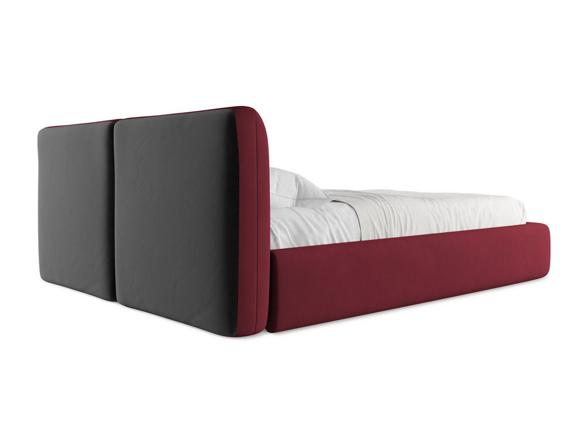 POLSTERBETT mit Bettkasten und Lattenrost 180x228 Rot - Rot/Weinrot, Kunststoff/Textil (160/200cm) - Makamii