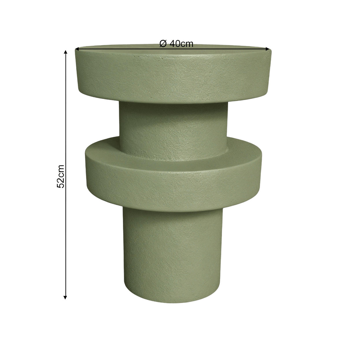 BEISTELLTISCH Grün 33/33/45 cm - Grün, Stein (33/33/45cm) - Mobili Rebecca