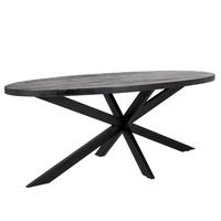 ESSTISCH oval aus Mangoholz 220cm, schwarz - Schwarz, Holz (220/100/76cm) - Giga Meubel
