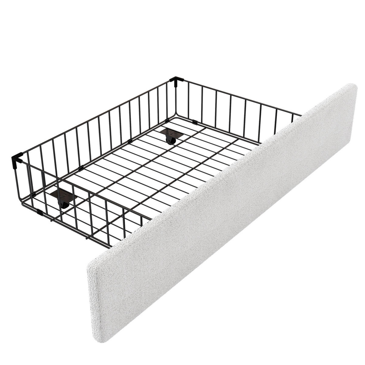 FLACHBETT 90x200cm Weiß gepolstert Cartoon Kaninchenform 2 Schubladen - Weiß, Holz (90/200cm) - FLIEKS