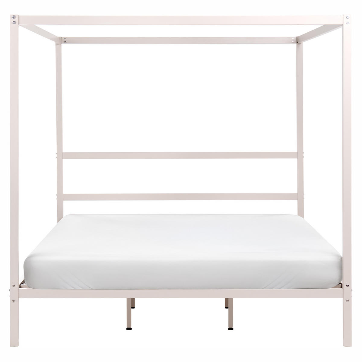 HIMMELBETT Metall 180/200 cm Hellbeige Lestards - Beige, Metall (180/200cm) - Beliani