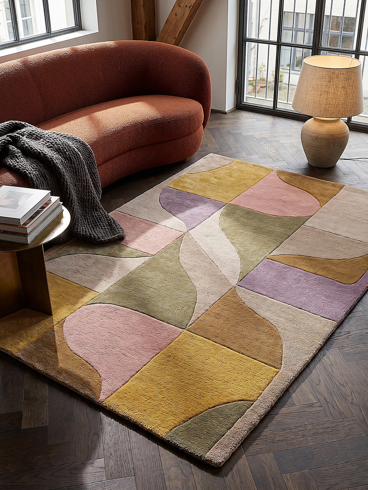 TEPPICH Kurzflor, handgetuftet, EVENLODE, in Multi, Bogenformen, 160 x 230 cm - Multicolor, Textil (160/230cm) - KADIMA DESIGN
