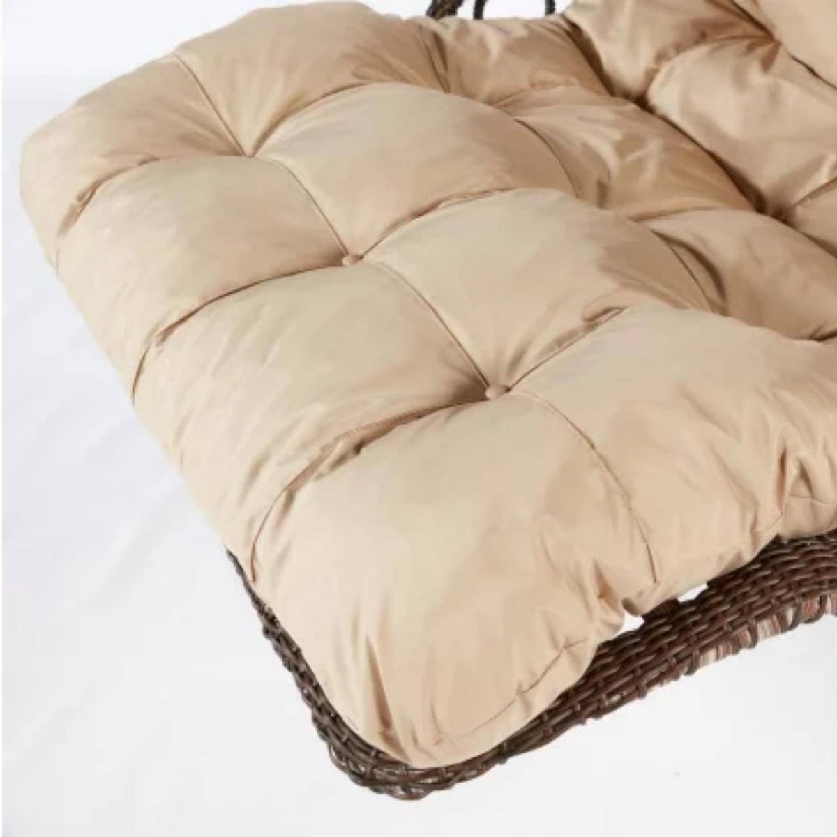 HÄNGESESSEL mit Gestell Gartenschaukel Rattan Hängeschaukel Hellbraun - Hellbraun, Metall (172/120/212cm) - Gowoll