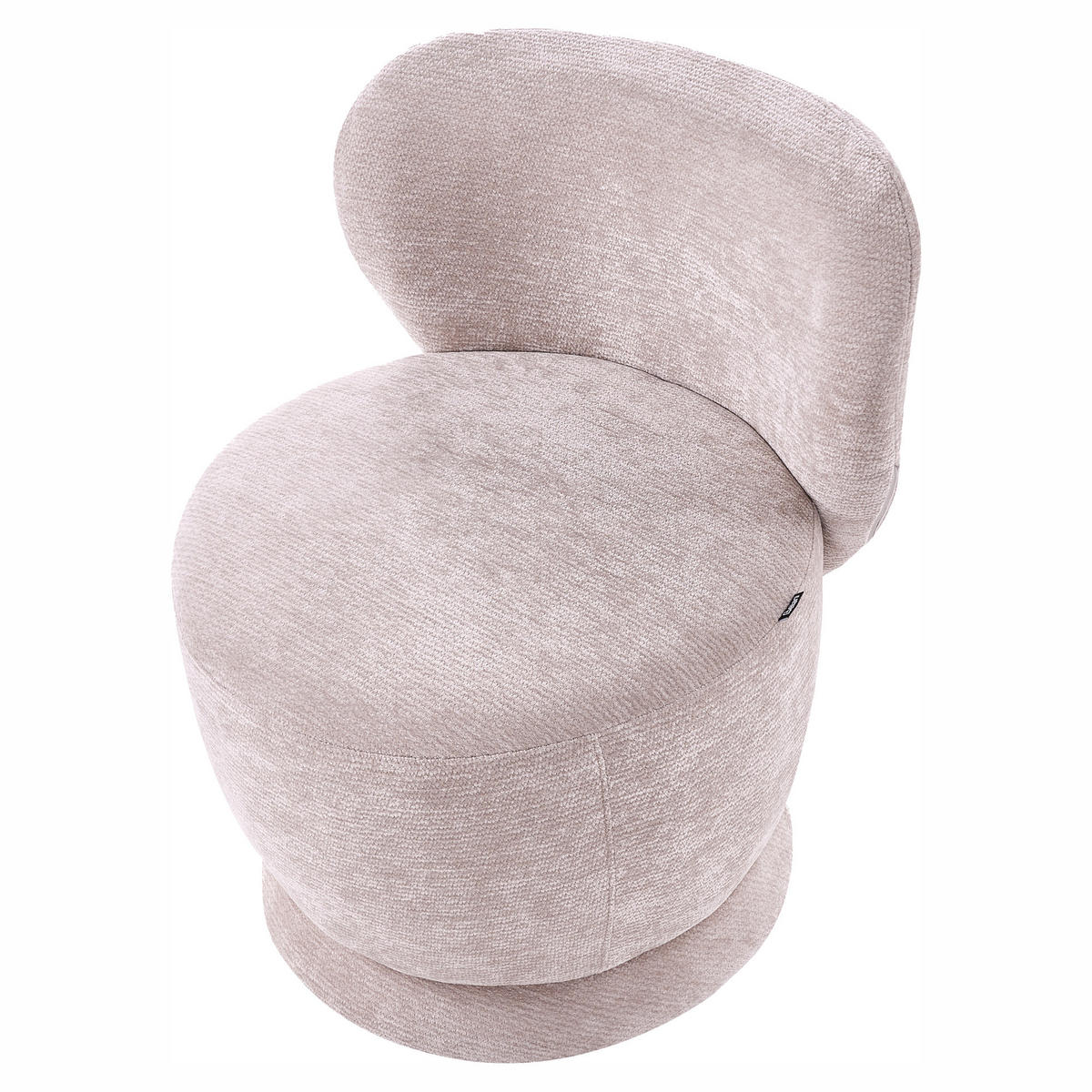 DREHSESSEL Chenillegewebe Beige Blomma - Hellgrün, Holz/Textil (60/72/63cm) - Beliani