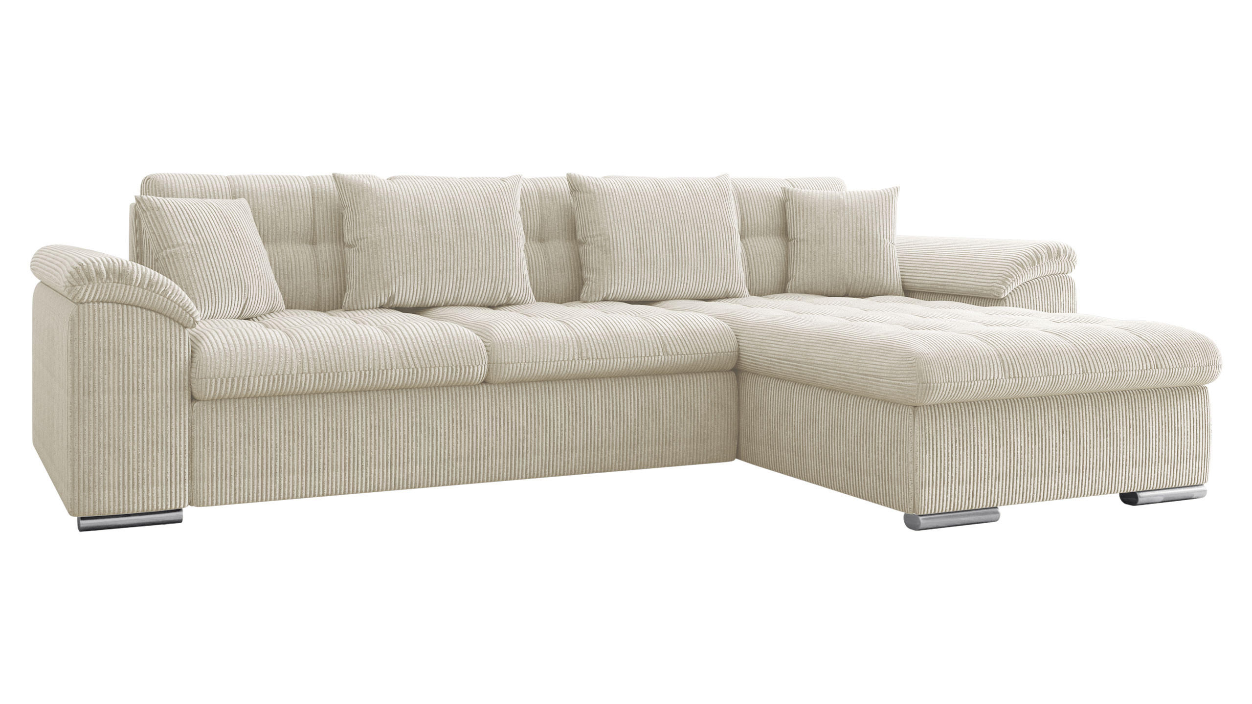 ECKSOFA Diana Cord, Seite: Rechts - Naturfarben, Holz/Textil (280/160cm) - MIRJAN24