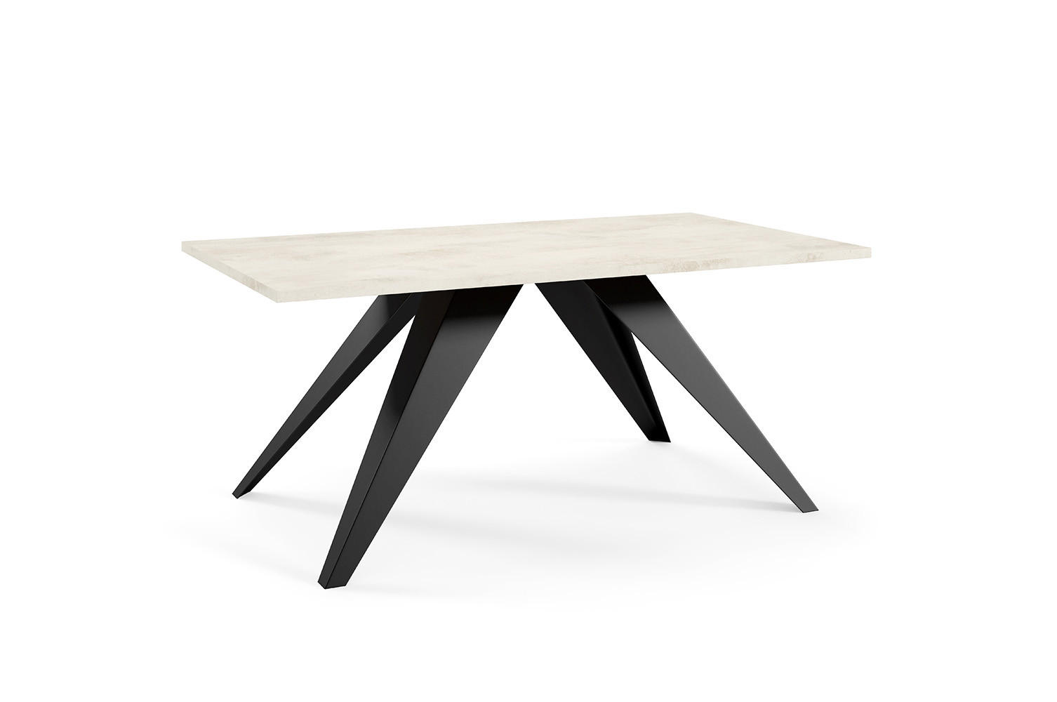 COUCHTISCH Aria Chromix Weiß / Schwarz 120 / 60 / 48cm - Ecru/Schwarz, Holz/Holzwerkstoff (60/120/48cm) - Feldmann-Wohnen