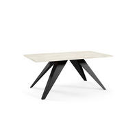 COUCHTISCH Aria Chromix Weiß / Schwarz 120 / 60 / 48cm - Ecru/Schwarz, Holz/Holzwerkstoff (60/120/48cm) - Feldmann-Wohnen