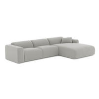 WEITWINKEL-SOFA rechts Tissu tramé Hellgrau 280cm - Hellgrau/Grau, Textil (280/165cm) - Sia Home