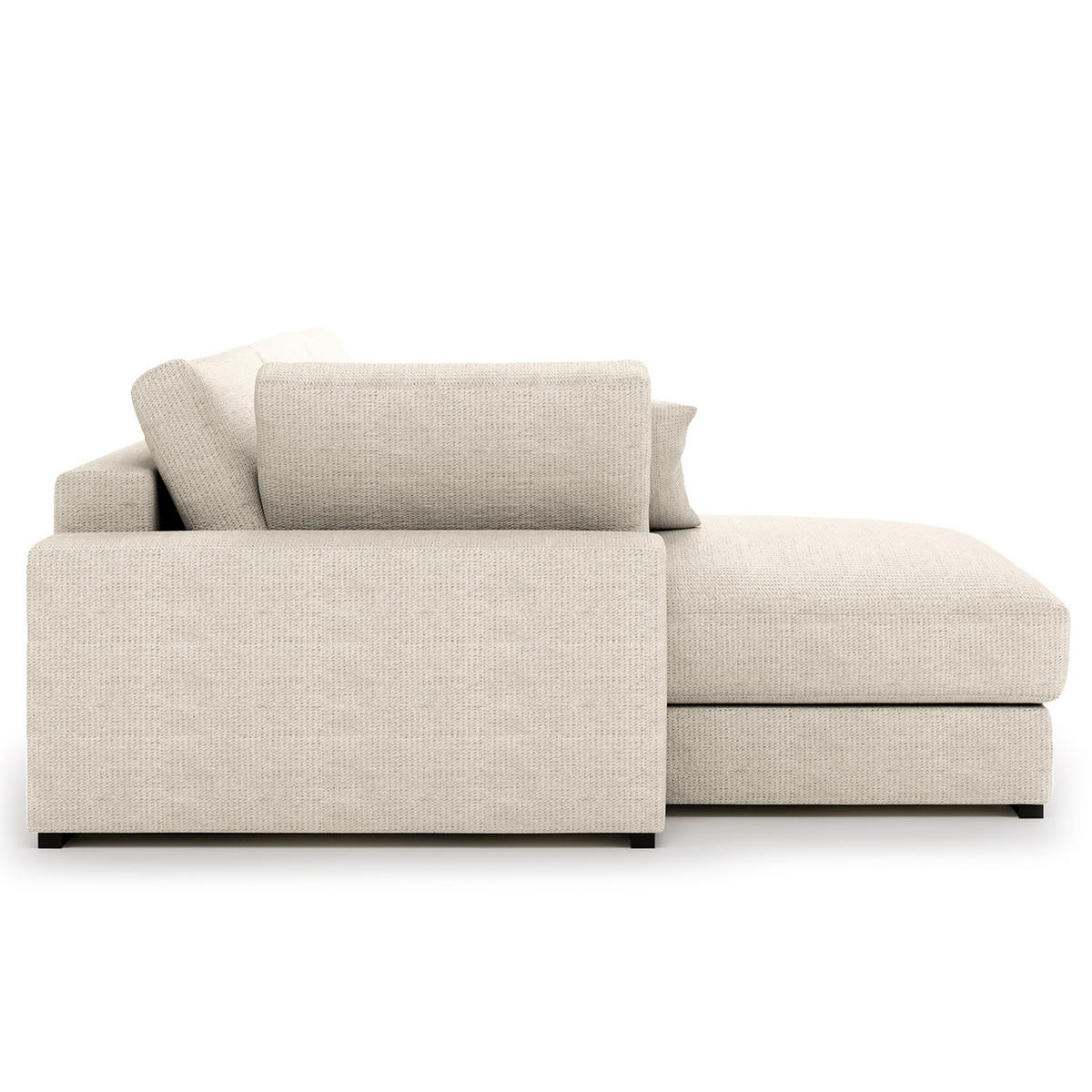 ECKSOFA mit Longchair - Schwarz/Grau, Kunststoff/Textil (340/205cm) - home24