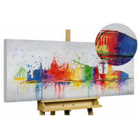 ACRYLBILD HANDGEMALT 120/60 cm - Multicolor/Grau, Holz/Textil (1.7/60cm) - KUNSTLOFT