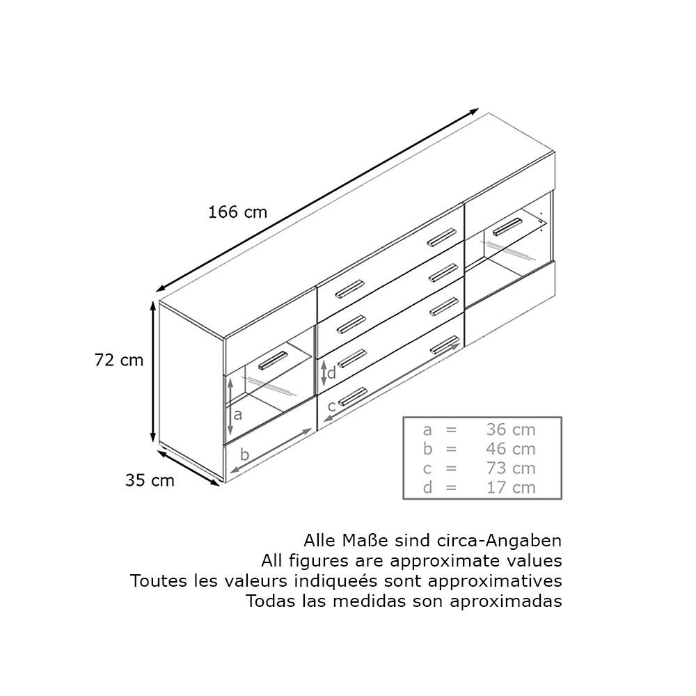 Thumbnail - Vladon Sideboard, Sand, Holzwerkstoff, 166x72x35 cm, Wohnzimmer, Kommoden & Sideboards, Sideboards