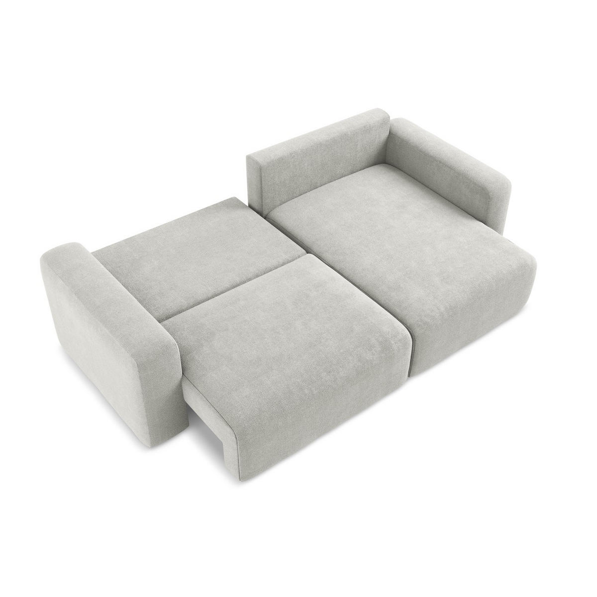 ECKSOFA mit Schlaffunktion rechts Chenille Stoff Grau - Hellgrau/Schwarz, Kunststoff/Textil (244/149cm) - LaMiaSofa