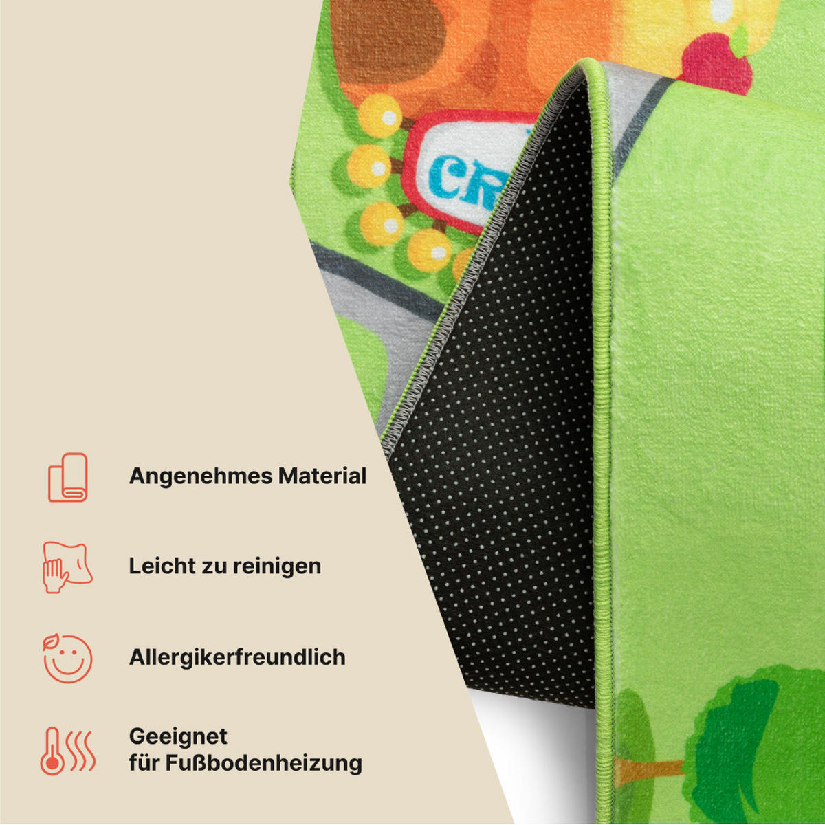 KINDERTEPPICH KIDS Grün Spielteppich 200/300 cm - Grün, Textil (200/300cm) - Tapiso