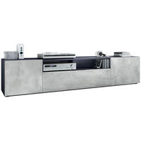LOWBOARD Mogan Fronten in Beton Oxid Optik - Hellgrau, Holzwerkstoff (181/39/35cm) - Vladon