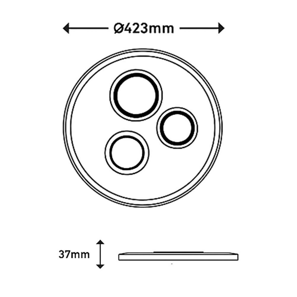 LED DECKENLEUCHTE Schwarz Backlight - Schwarz, Kunststoff (42.3/42.3/3.7cm) - Briloner