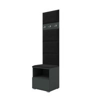 GARDEROBEN-SET Nela IV mit gepolsterten Paneelen 50/187/40 - Silberfarben/Graphitfarben, Holzwerkstoff/Kunststoff (50/187/40cm)