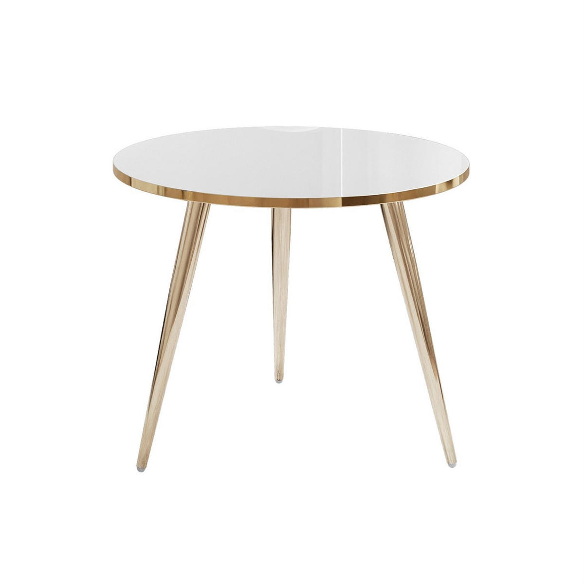 COUCHTISCH SOLEIL GOLD Hochglanz, Weiß Hochglanz, 50cm - Weiß, Holzwerkstoff (50/50/47cm) - Lookway