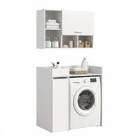 WASCHMASCHINENUMBAU 3tlg. Set Mixx Bad in weiß Nachbildung - modernes Design - B/H/T: 95x195x60 cm - Weiß, Holzwerkstoff (95/195/60cm) - Homes & Jones
