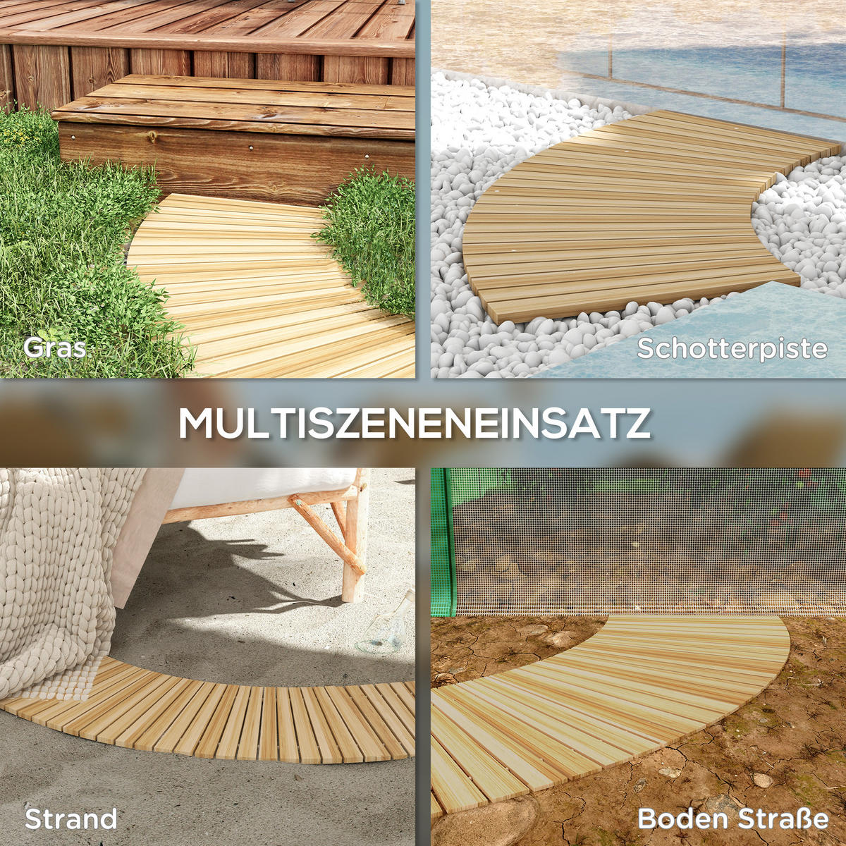 GARTENWEG, Tannnenholz, Naturholz - Naturfarben, Holz (47/1/120cm) - Outsunny
