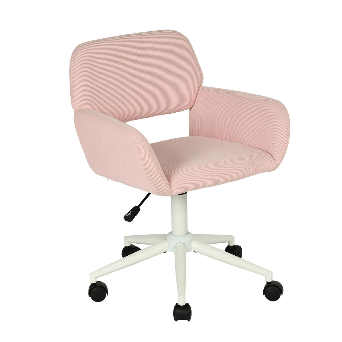 BÜROSTUHL in Cord-Samt, Rosa - Pink, Metall (39/86/43cm) - Meubles Cosy