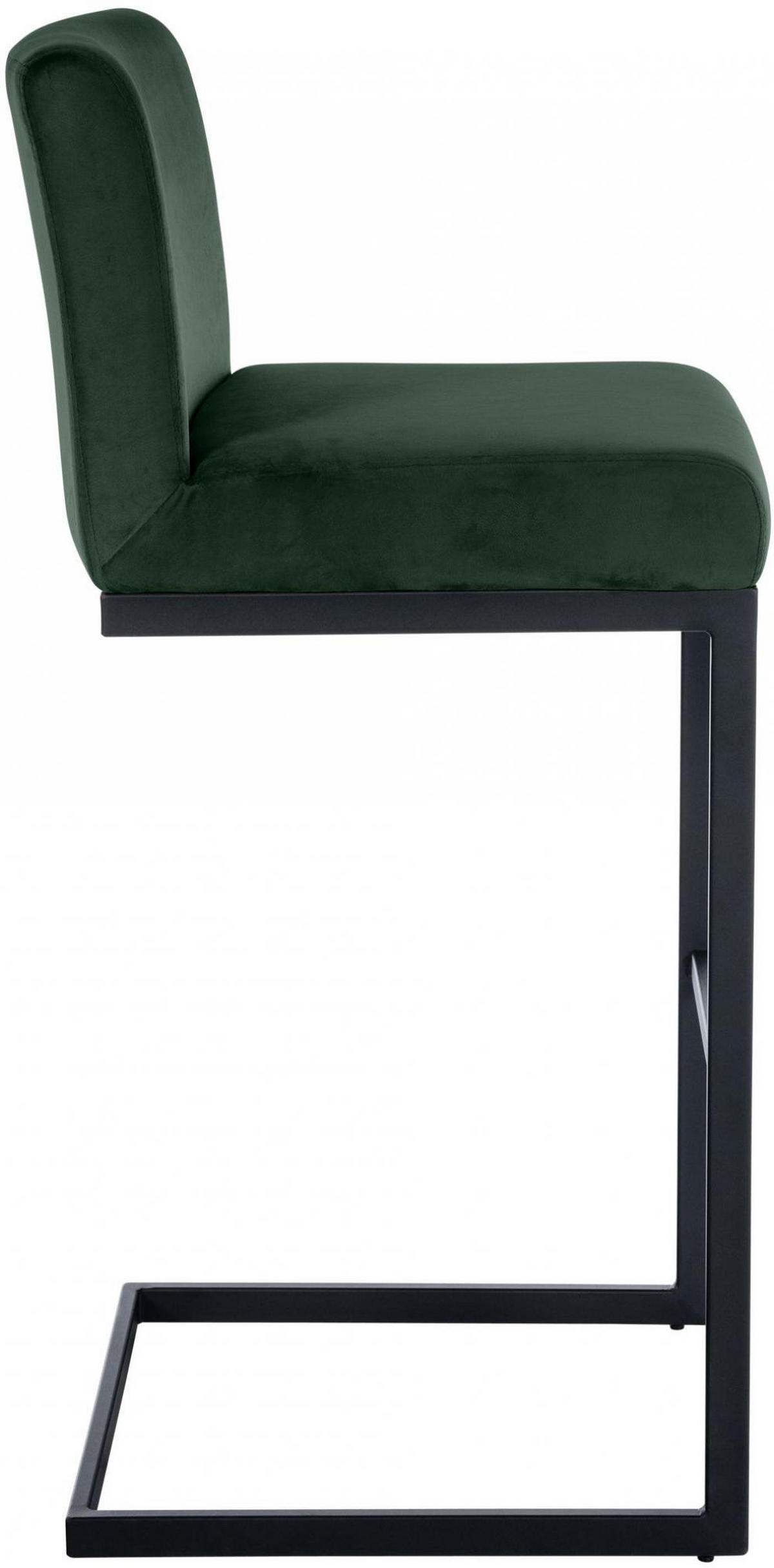 BARHOCKER Samt Grün - Schwarz/Grün, Textil/Metall (43/104/53cm) - CLP