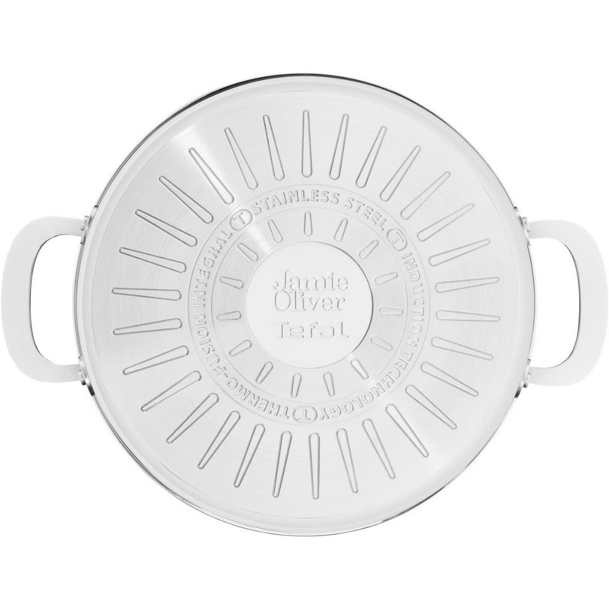 SERVIERPFANNE 25 cm Edelstahl Antihaft mit Glasdeckel Induktion Silber - Silberfarben, Metall (25cm) - Tefal