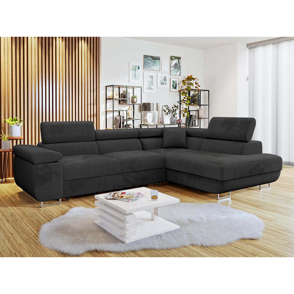 Thumbnail - Mirjan24 Ecksofa, Schwarz, Textil, 5-Sitzer, rechts montierbar, L-Form,Rechteckig, 274x203 cm, Wohnzimmer, Sofas & Couch...