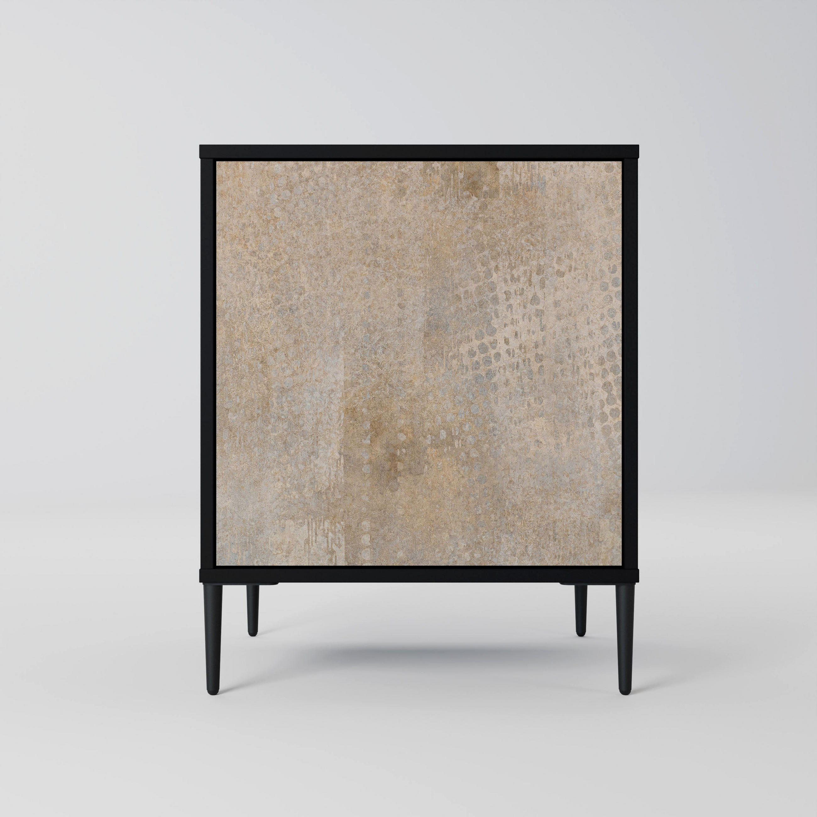 SIDEBOARD SCREEN ERROR, Schwarz, 57,5x42x72,5 cm, Schwarze Metallfüße - Multicolor/Schwarz, Holzwerkstoff/Metall (57.5/72.5/42cm) - SpaceRebels