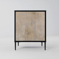 SIDEBOARD SCREEN ERROR, Schwarz, 57,5x42x72,5 cm, Schwarze Metallfüße - Multicolor/Schwarz, Holzwerkstoff/Metall (57.5/72.5/42cm) - SpaceRebels