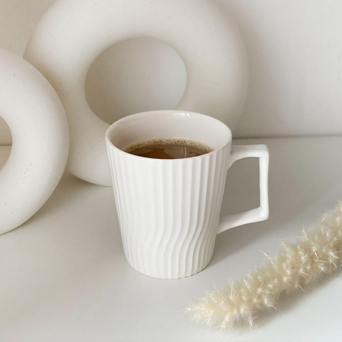 KAFFEETASSE 400 ml - Weiß, Keramik (9.4/10.5/12.5cm) - Intirilife